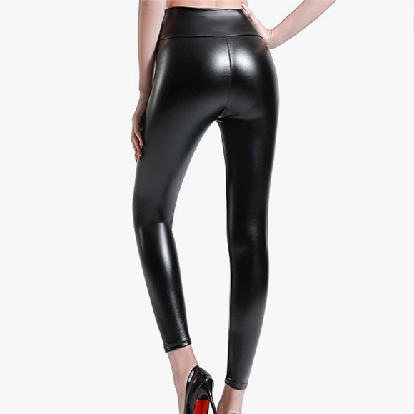 Stretchy Faux Leather Leggings - Medium - Picture 7 of 8